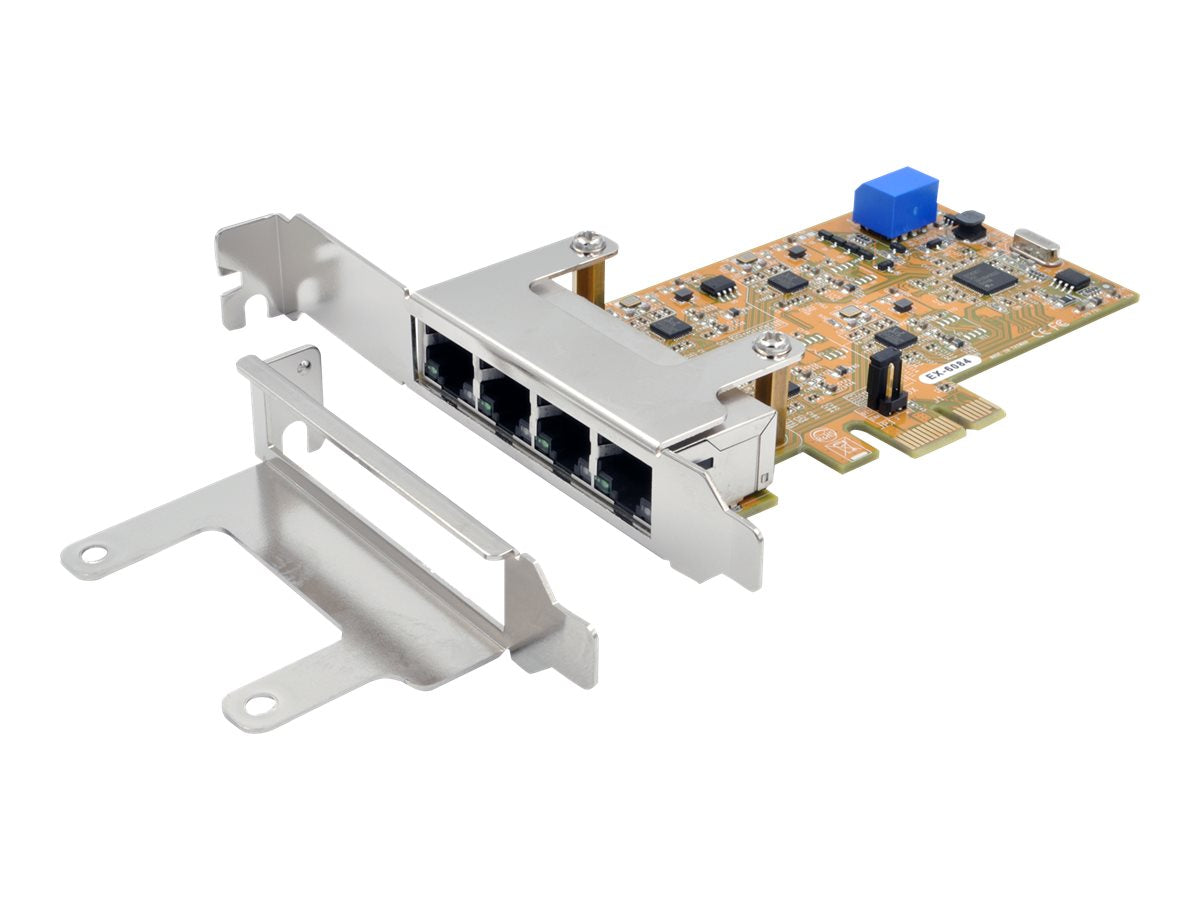 EXSYS EX-6084 PCIe 4 Port Quad Ethernet Karte Vorderansicht