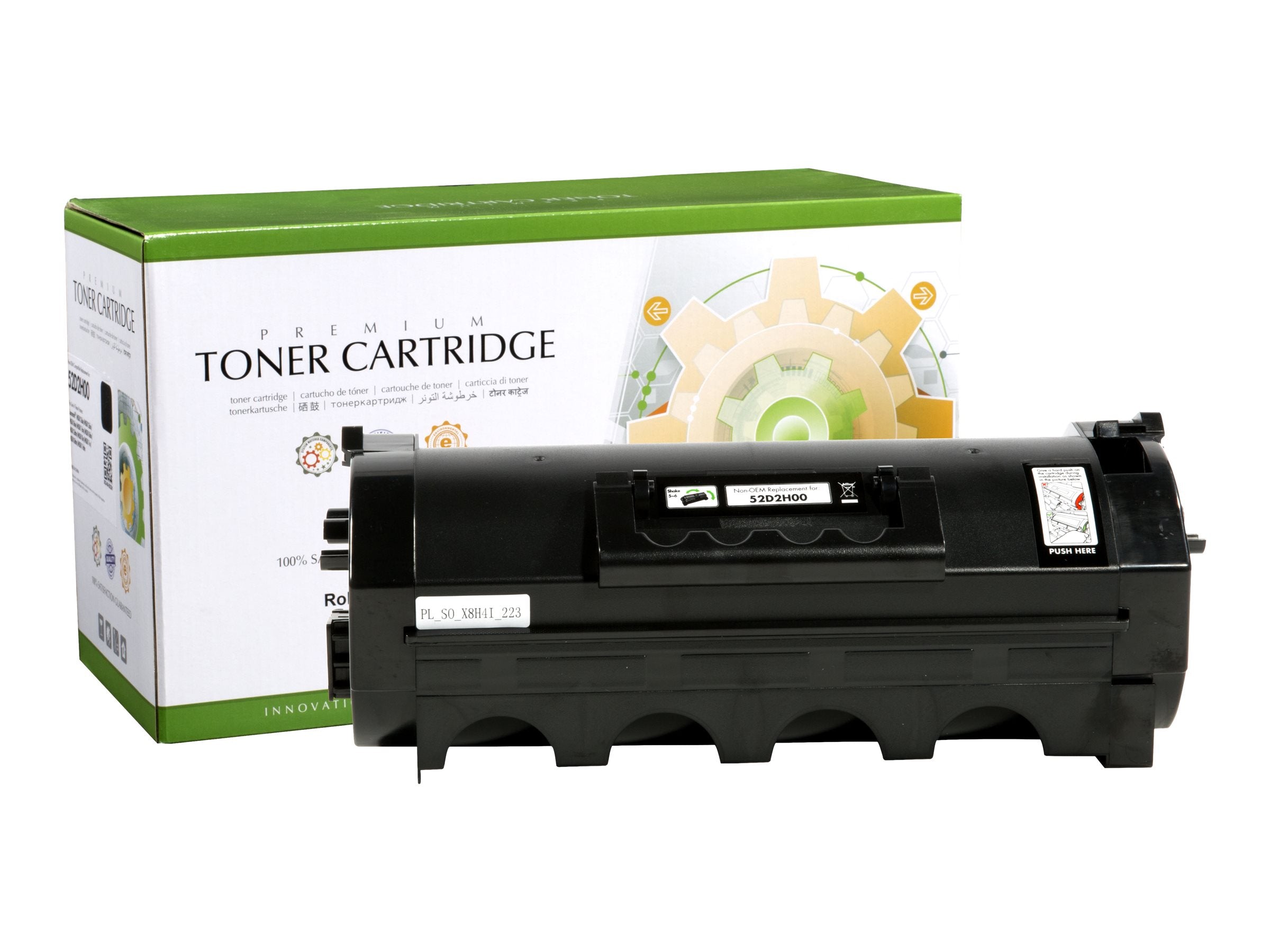 STATIC Tonerpatrone kompatibel mit Lexmark 52D2H00 schwarz - Vorderansicht
