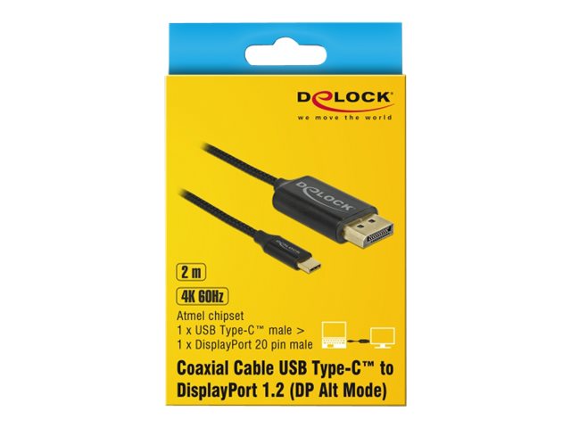 DELOCK USB Kabel Type-C zu DisplayPort DP Alt Mode 4K 60Hz 2m - Verpackung
