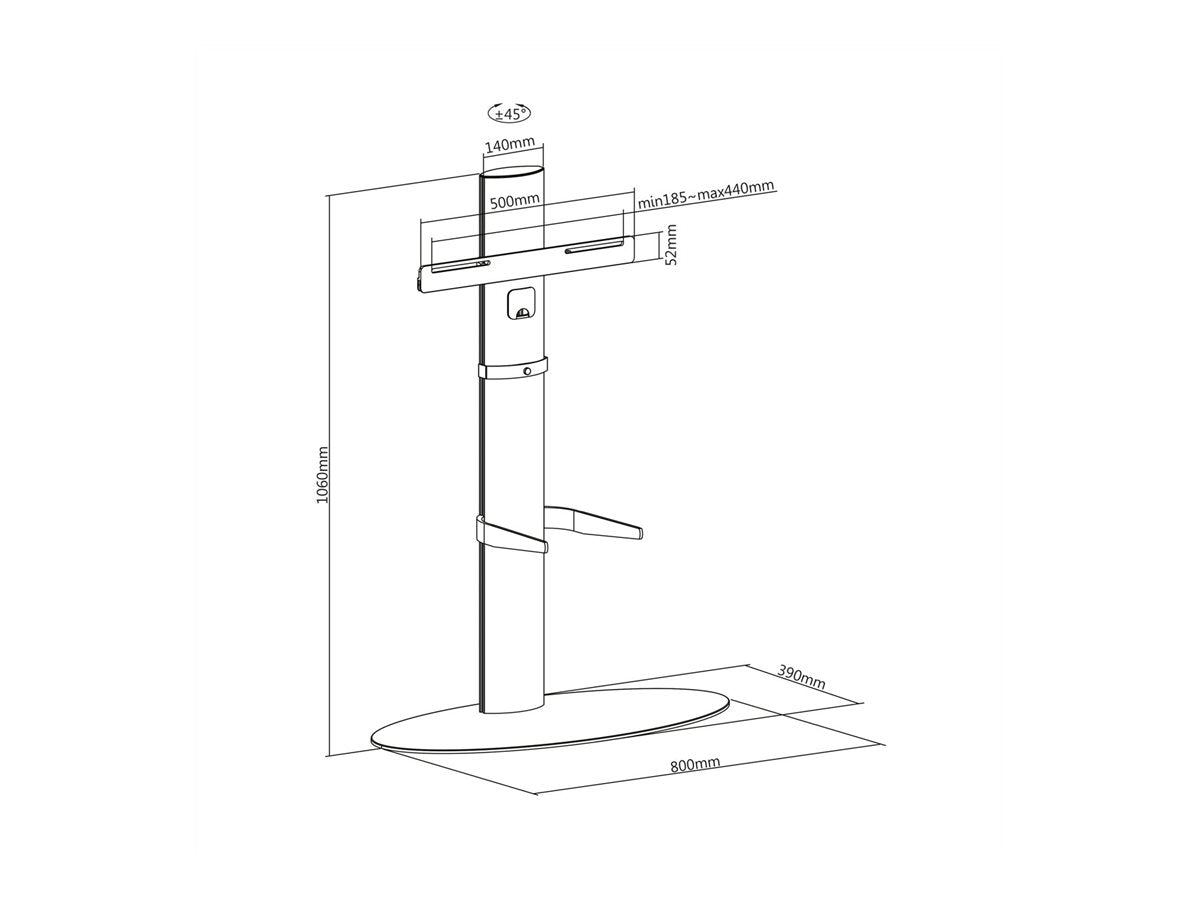 ROLINE LCD-/TV-Ständer silber Detailansicht