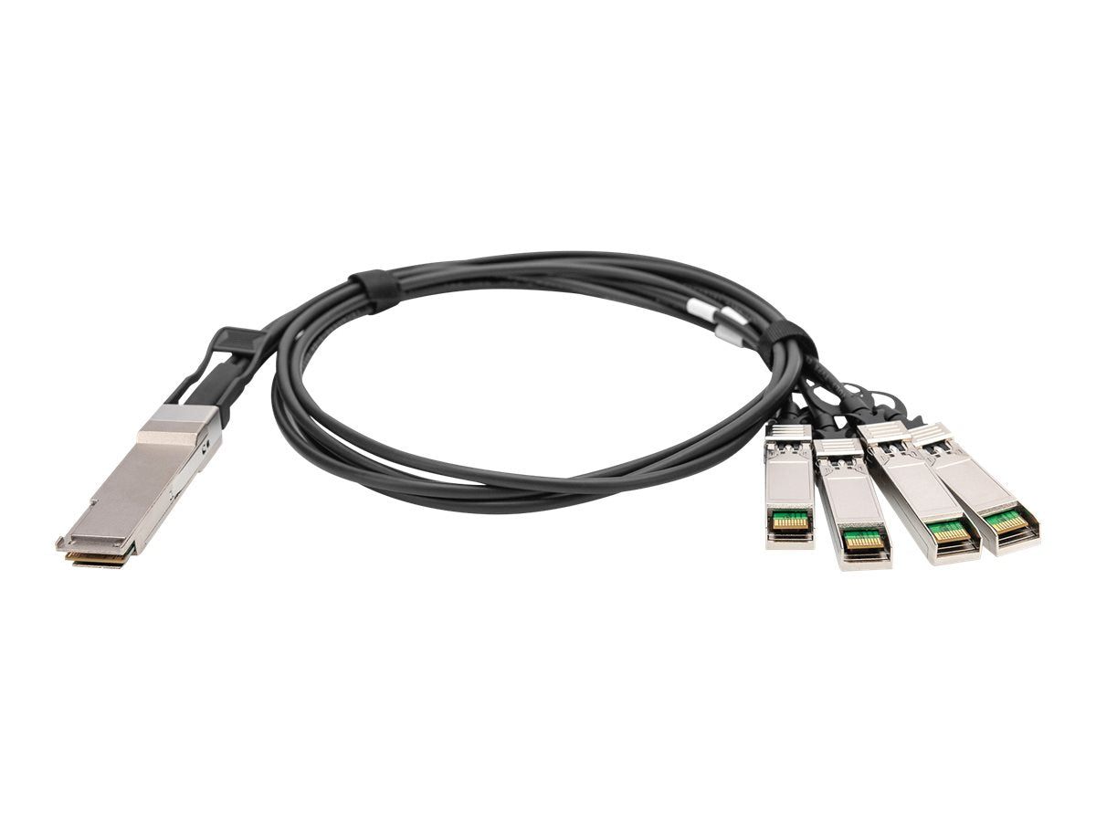 DIGITUS DAC Breakout Kabel 1m 1x 40G to 4x 10G - Vorderansicht