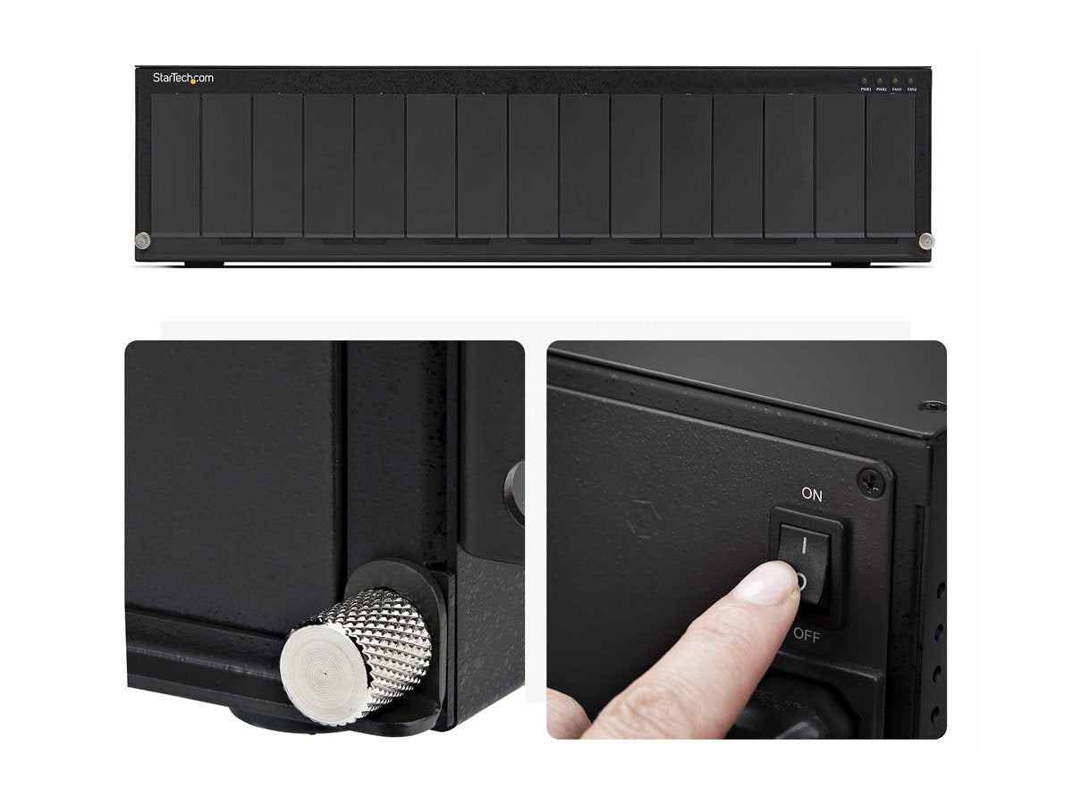 STARTECH.COM 15-Slot Unmanaged Medienkonverter Gehäuse 19 Zoll Rackmount fur MCM Medienkonverter Serie aktive Kuhlung TAA