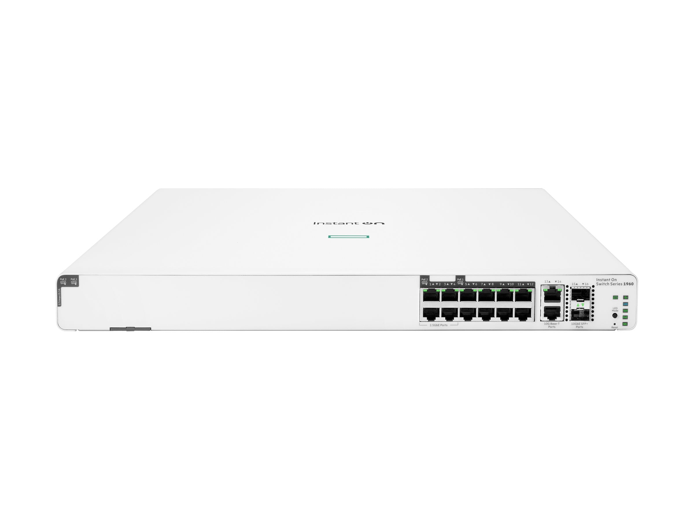 HPE Networking Instant On Switch 8p Gigabit CL4 4p SR2.5G CL6 PoE 2p 10GBT 2p SFP+ 480W 1960 EU en