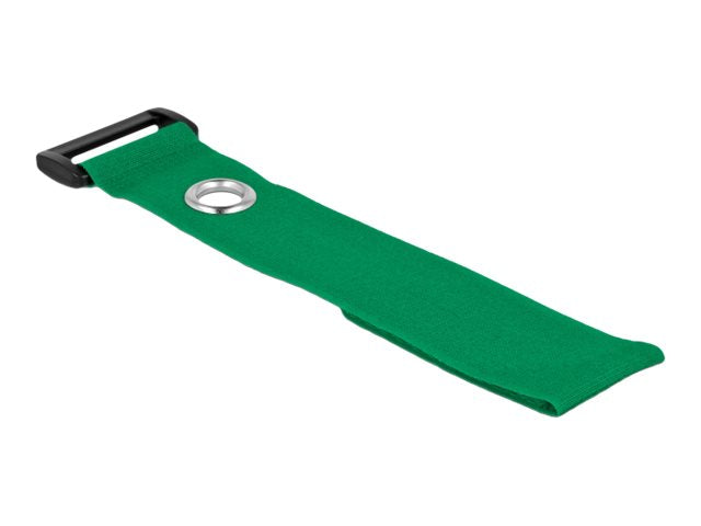 DELOCK Klett-Kabelbinder mit Schlaufe und Befestigungsöse L 280 x B 38mm grün 3 Stück
