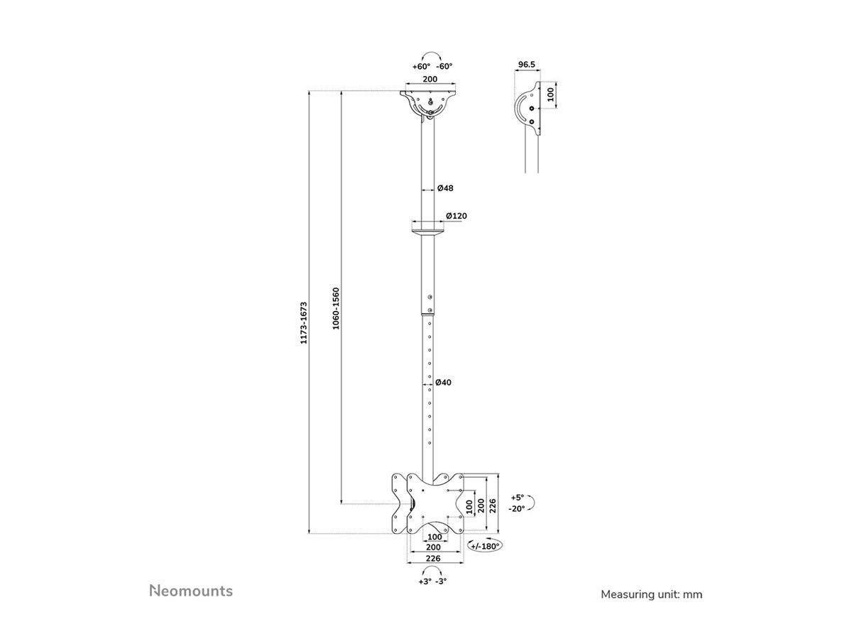 NEOMOUNTS Deckenhalterung Verpackung