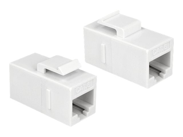 DELOCK Keystone Modul RJ45 Buchse > RJ45 Buchse Cat.6 UTP weiss - Vorderansicht