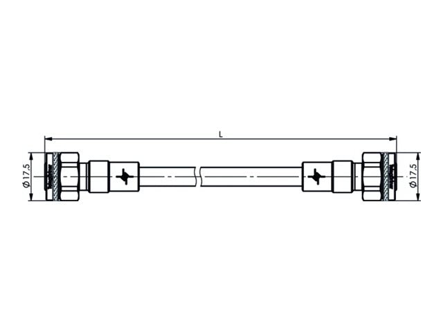 PUC TELEGÄRTNER 2.2-5 Jumper-Kabel 1/4z Flex. IP67 L 5.0m. mS-mS. G20 1/4z Flex. JMPR/50EEL 2.2-5 auf 2.2-5 Screw Type Jumper Kabel