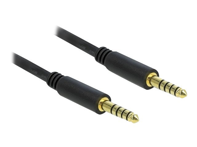 DELOCK Klinkenkabel 4,4 mm 5 Pin Stecker zu Stecker 2 m schwarz - Vorderansicht