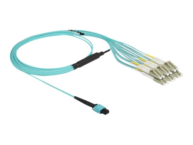 DELOCK LWL Kabel MPO Buchse zu 12xLC Duplex Stecker Multimode OM3 50/125 2m - Vorderansicht