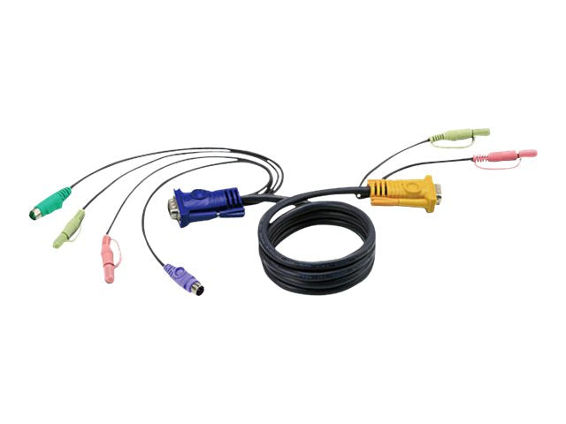 ATEN 2L-5303P KVM Kabel VGA PS/2 und Audio schwarz 3m - Vorderansicht