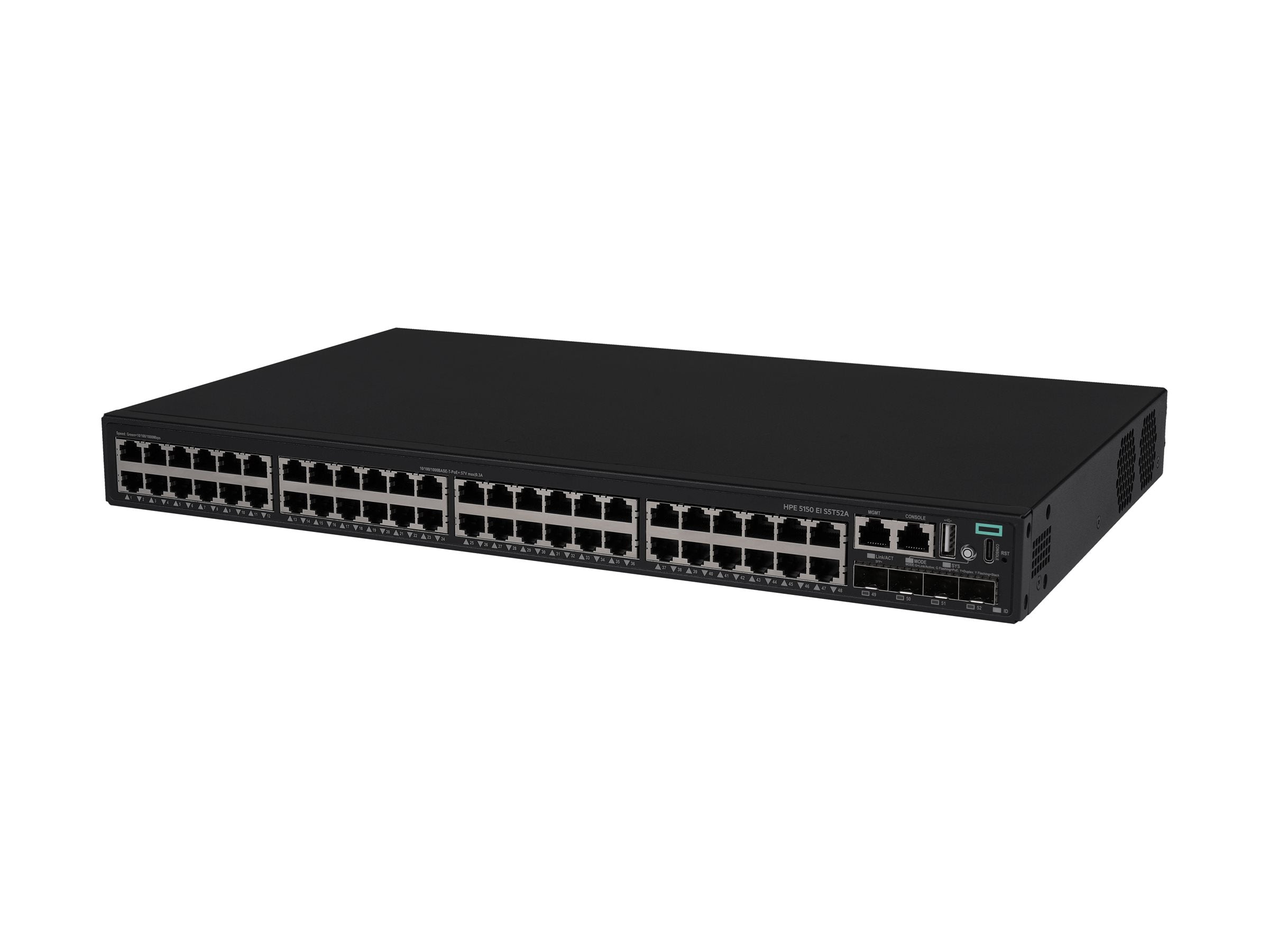 HPE Networking Comware Switch 48p 10M/100M/1G PoE+ 4p SFP+ 1G/10G 5150EI EU en