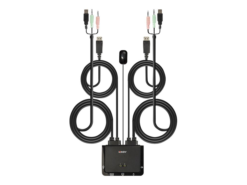 LINDY 2 Port DisplayPort 1.2 USB 2.0 Cable KVM Switch mit Audio - Verpackung