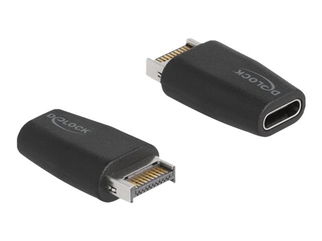 DELOCK Adapter USB 3.2 Key A Stecker zu USB Type-C Buchse schwarz - Vorderansicht