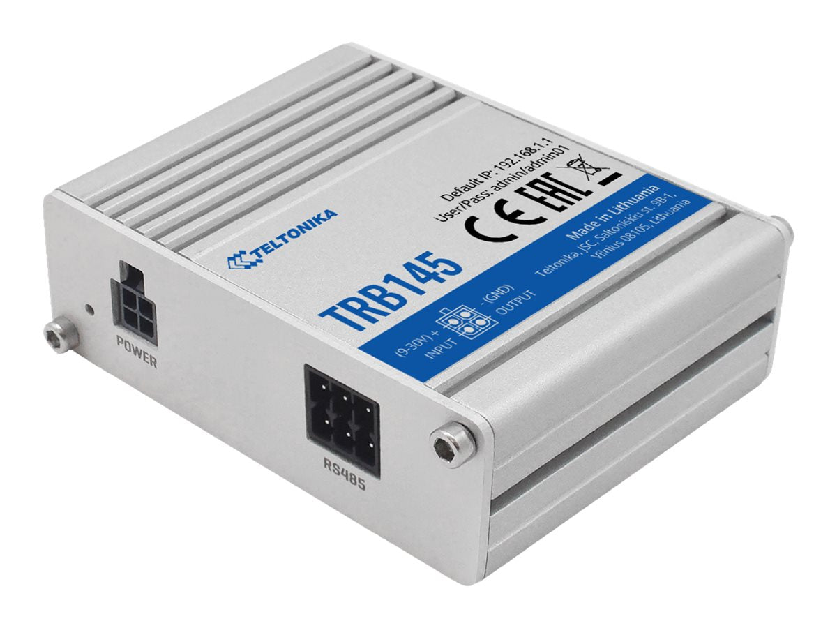 Vorderansicht des TELTONIKA NETWORKS TRB145 4G/LTE RS485 Gateway