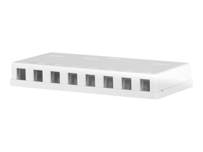 EFB Keystone Anschlussbox 8Port Aufputz reinweiss ohne Modul - Vorderansicht