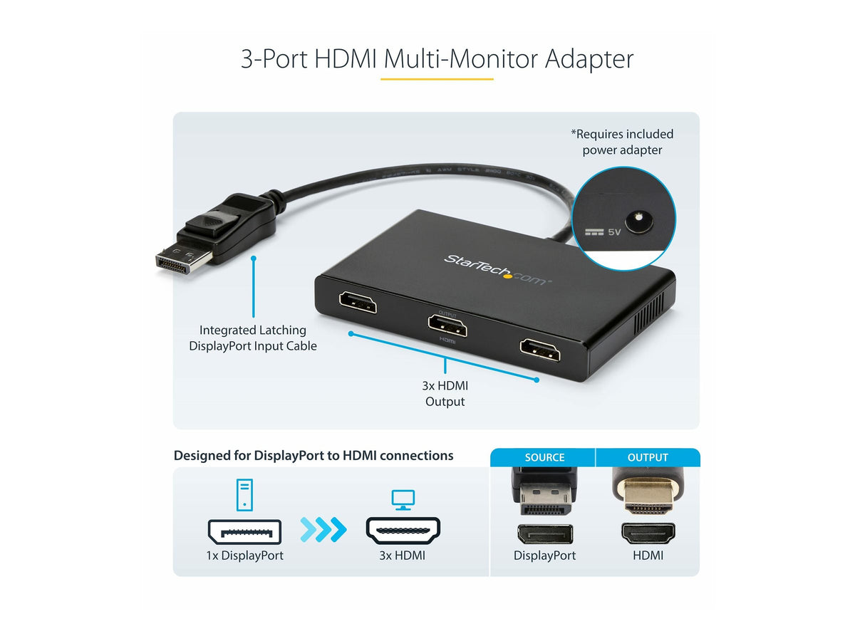 STARTECH.COM MST-Hub - DisplayPort-auf-3xHDMI Vorderansicht