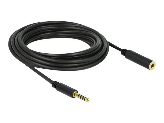 DELOCK Verlängerungskabel Klinke 4,4 mm 5 Pin Stecker zu Buchse 5 m schwarz - Vorderansicht