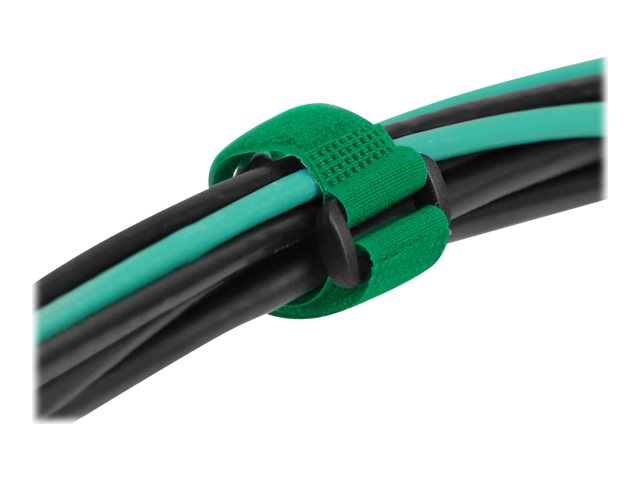 DELOCK Klett-Kabelbinder mit Schlaufe und Befestigungsöse L 280 x B 38mm grün 3 Stück