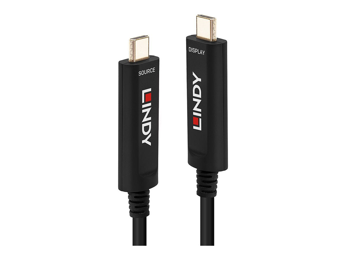 LINDY 15m Fibre Optic Hybrid USB Typ C Video Kabel - Vorderansicht