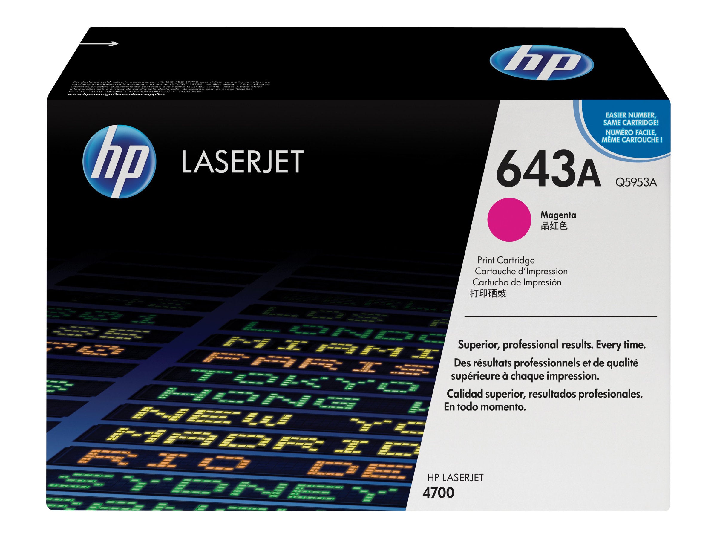 HP 643A Tonerpatrone Vorderansicht