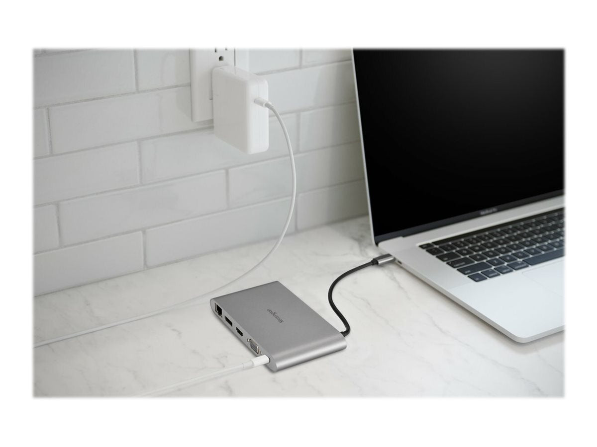 KENSINGTON UH1440P Mobile USB-C 8-in-1 Dockingstation Rückansicht