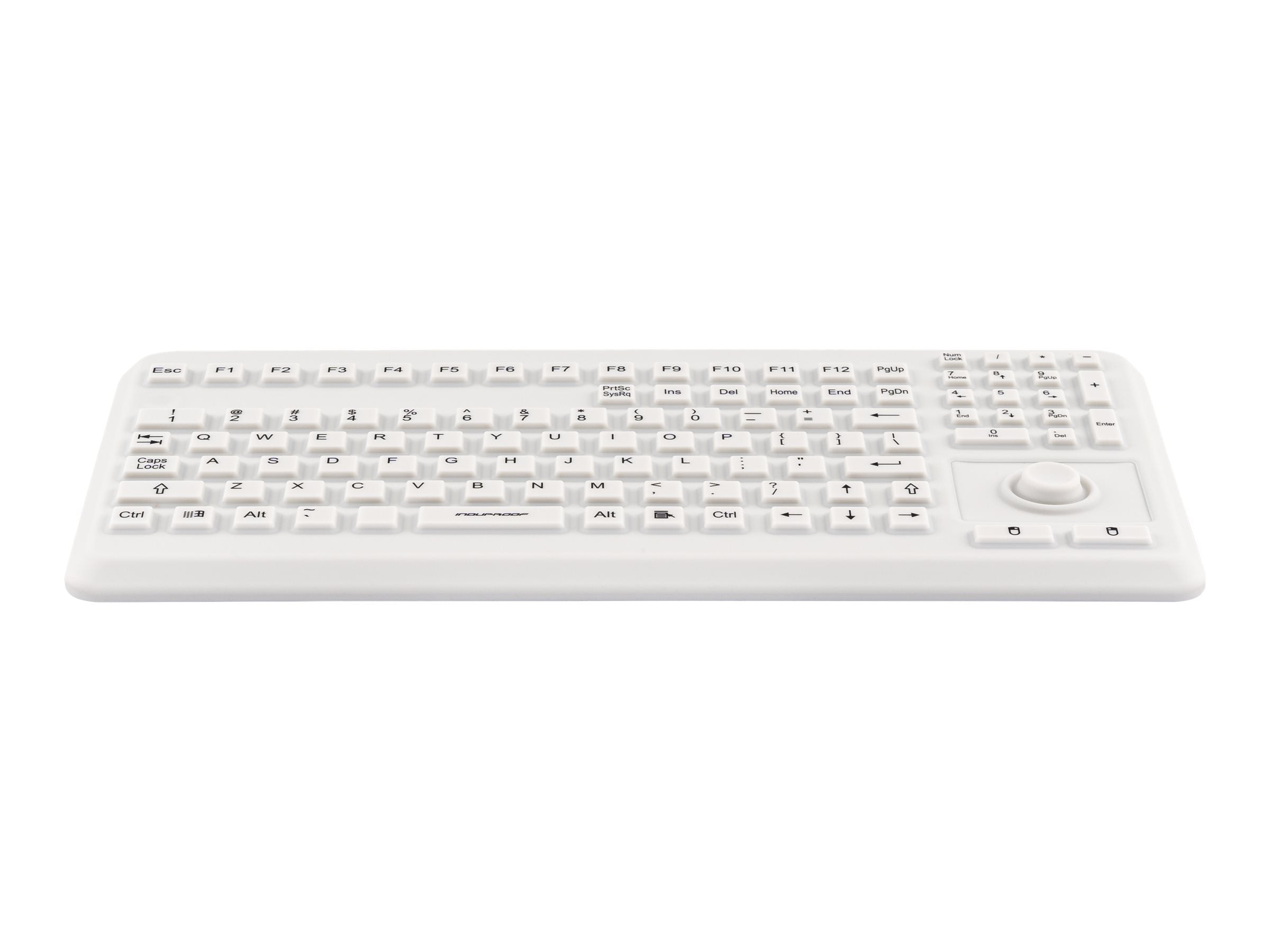 GETT InduProof Advanced Silikon-Tastatur mit Mausbutton IP68 wasserdicht desinfizierbar VESA USB Farbe grau Layout CH
