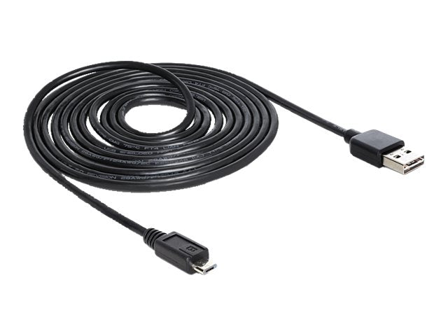 DELOCK Kabel EASY USB 2.0-A > Micro-B Stecker/Stecker 3 m - Vorderansicht