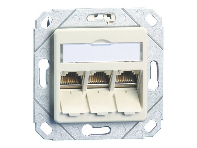 METZ CONNECT Modul Anschlussdose UPk 3 Port unbestuckt reinweiss - Vorderansicht