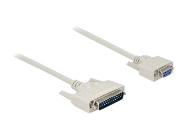 DELOCK Serielles Kabel D-Sub 25 Stecker zu D-Sub 9 Buchse 1m - Vorderansicht
