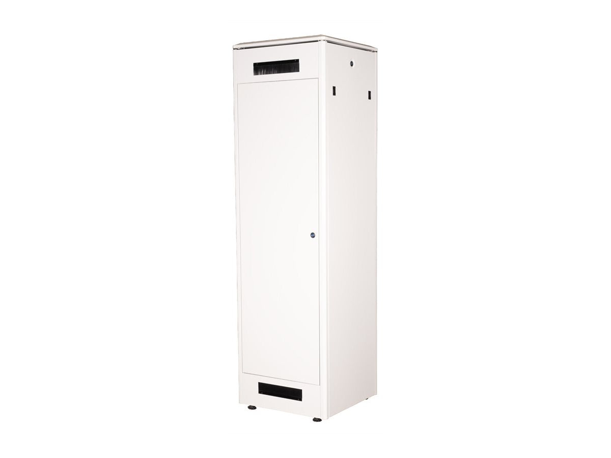 ROLINE Netzwerkschrank Pro 48,26cm 19Zoll 42 HE 600x600 BxT Glastür grau - Innenansicht