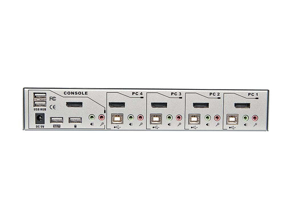 LINDY 4 Port DisplayPort 1.2 KVM Switch Pro Audio USB 2.0 - Vorderansicht