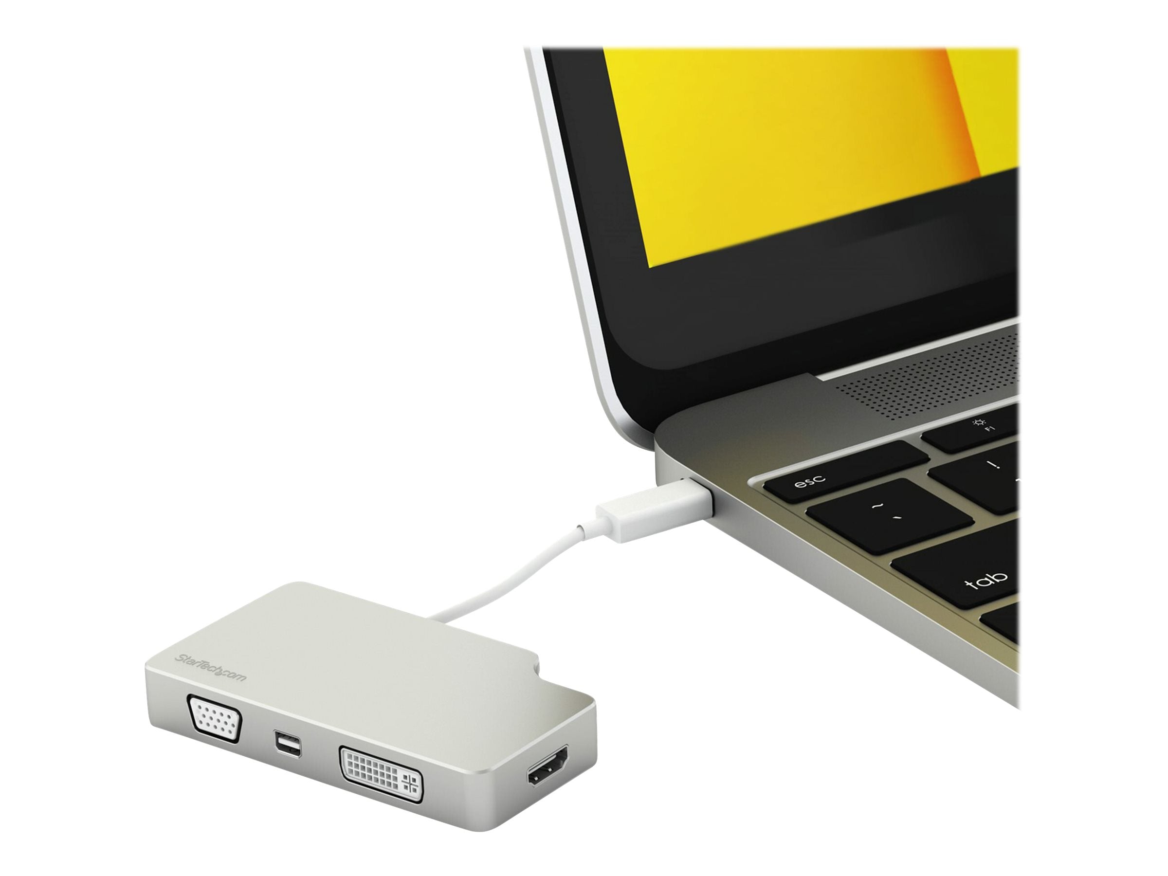 STARTECH.COM Aluminium Reise A/V Adapter 4-in-1 USB-C auf VGA, DVI, HDMI oder mDP - Verpackung