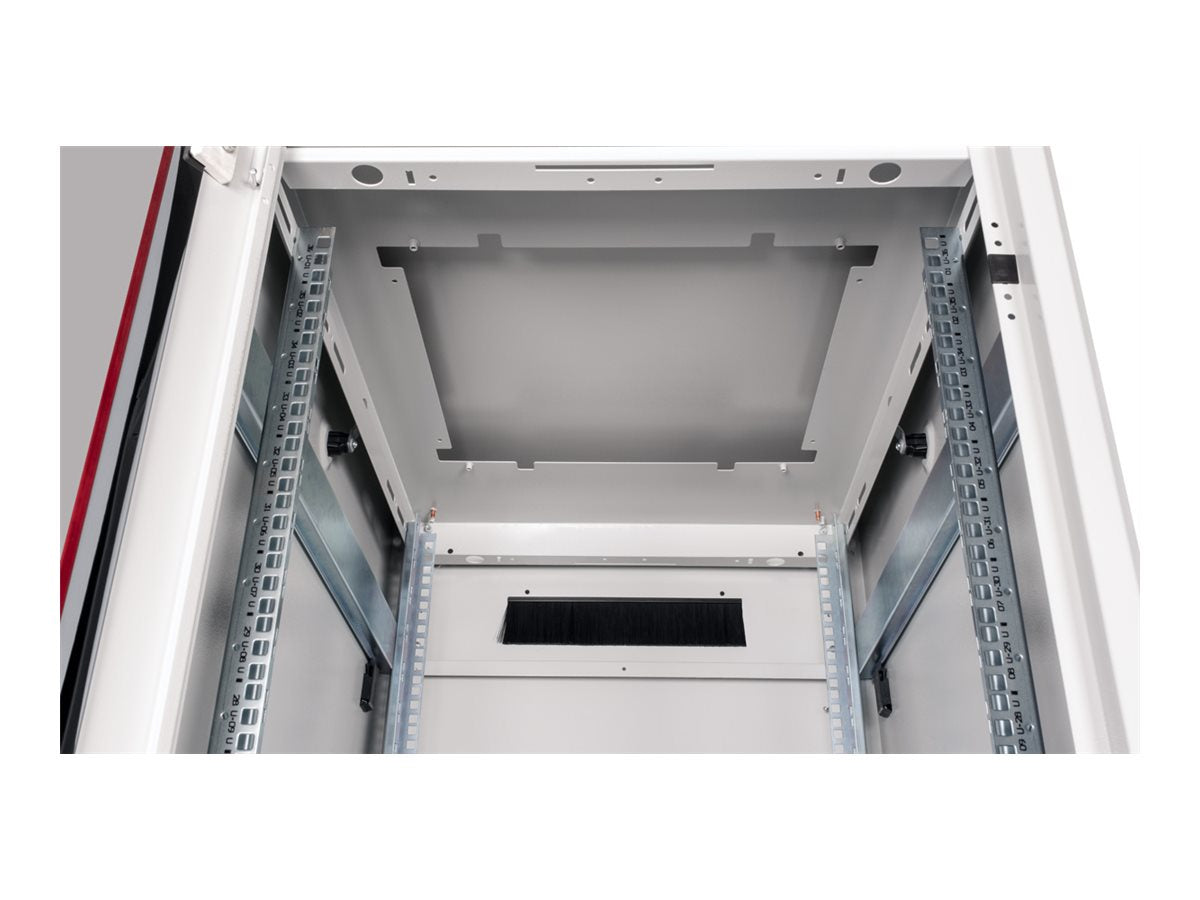 ROLINE Netzwerkschrank Pro 48,26cm 19Zoll 36 HE 600x800 BxT Glastür grau - Vorderansicht