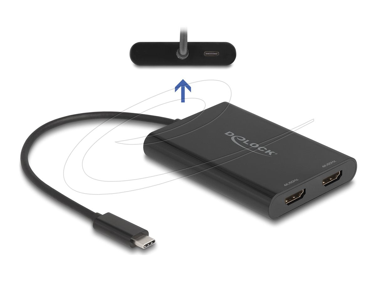 DELOCK Adapter USB Type-C zu 2 x HDMI 4K 60 Hz - Vorderansicht