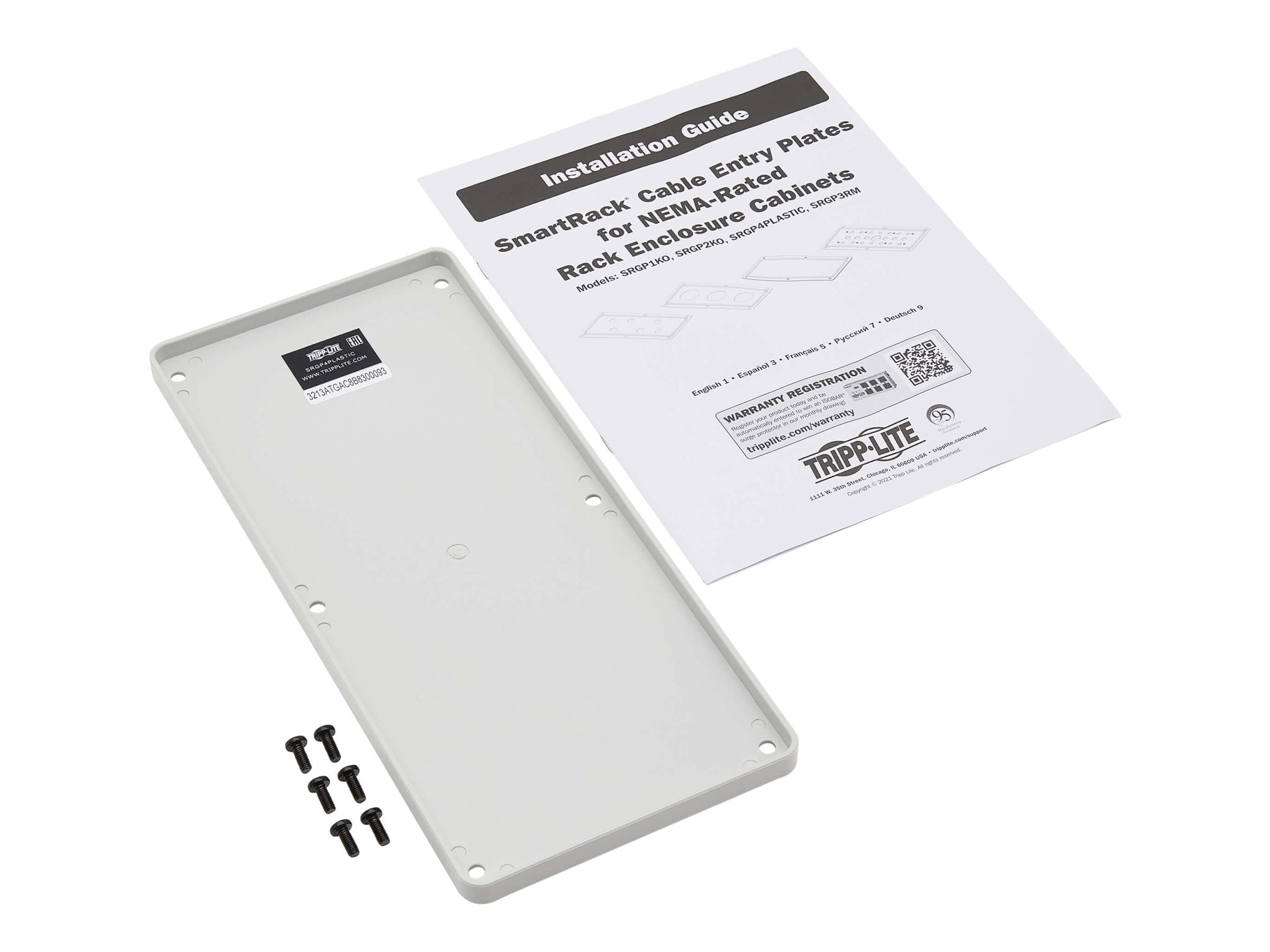 EATON TRIPPLITE SmartRack Kabelanschlussplatte Vorderansicht