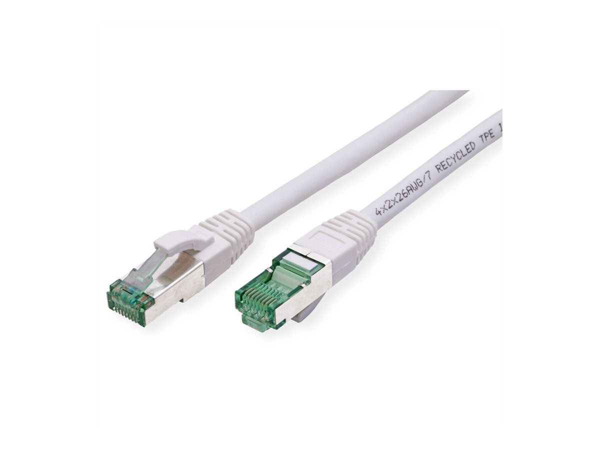 ROLINE RM Patchkabel Kat.6A S/FTP PiMF weiss 0,3m - Vorderansicht