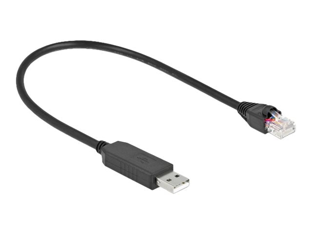 DELOCK Serielles Anschlusskabel USB 2.0 Typ-A zu RS-232 RJ45 25cm Vorderansicht