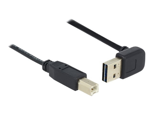 DELOCK Kabel EASY-USB 2.0 Typ-A Stecker gewinkelt oben / unten > USB 2.0 Typ-B Stecker 3 m - Vorderansicht