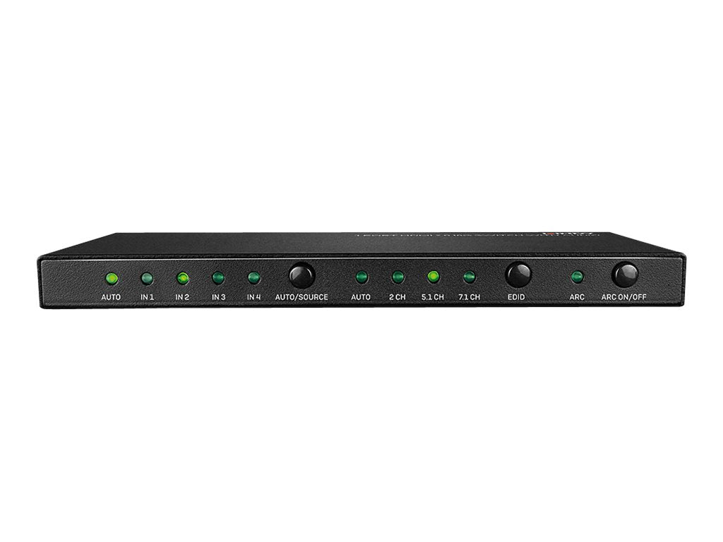 LINDY 4 Port HDMI 2.0 18G Switch mit Audio - Vorderansicht