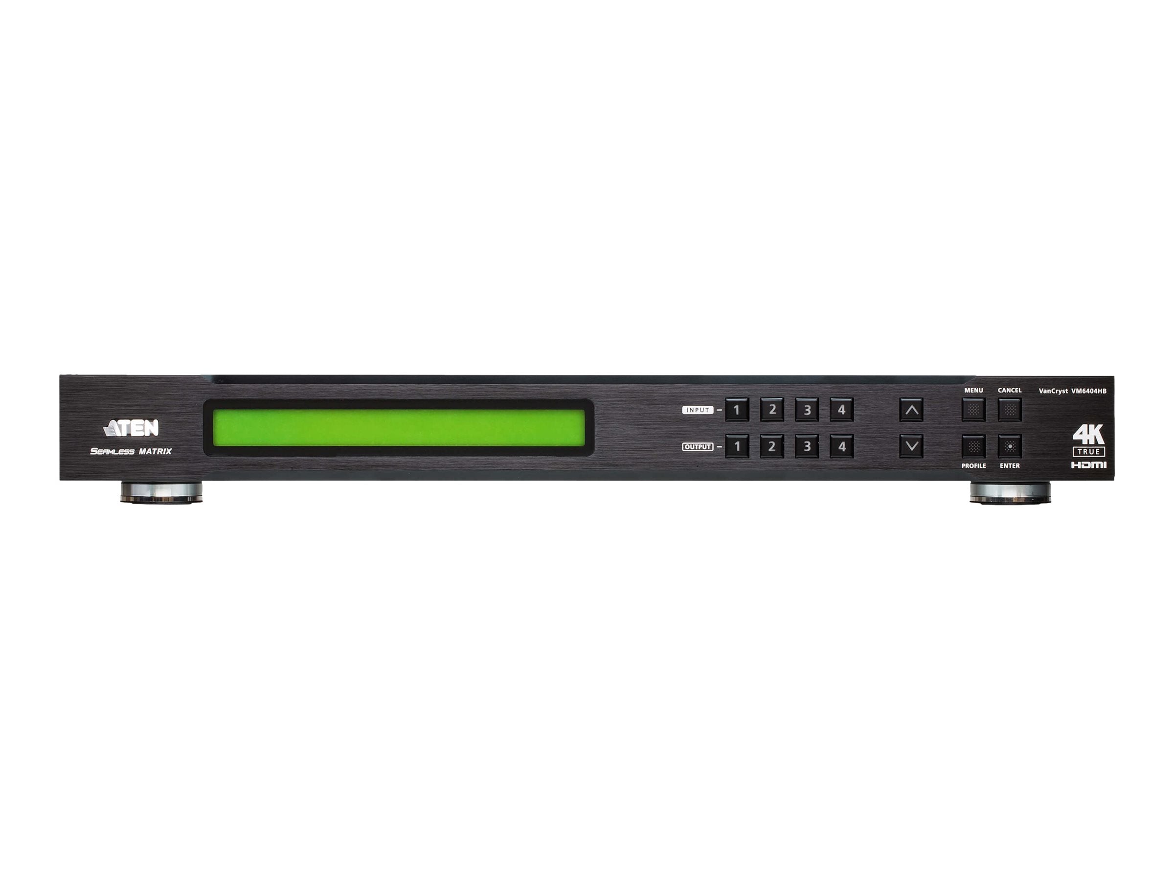 ATEN VM6404HB 4 x 4 True 4K HDMI Matrix Switch mit Scaler - Vorderansicht