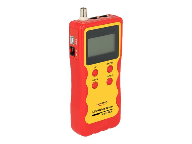 DELOCK LCD Kabeltester RJ45 RJ12 BNC USB Vorderansicht