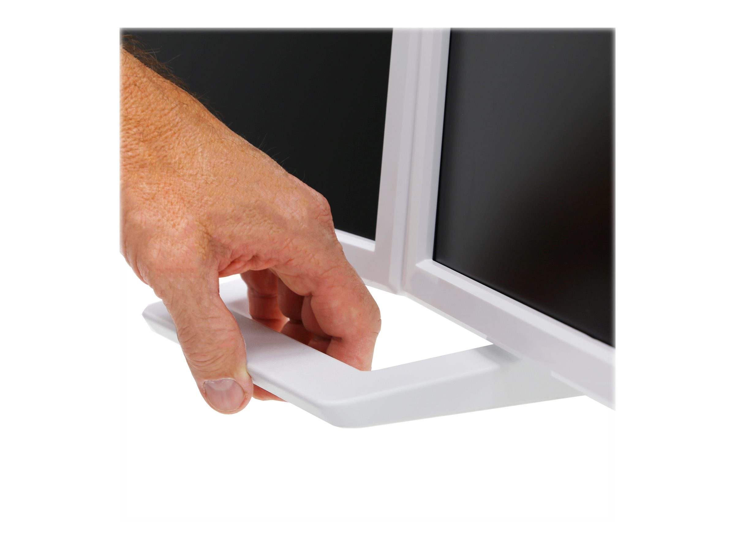 Seitenansicht der ERGOTRON HX dual Monitor Tischhalterung