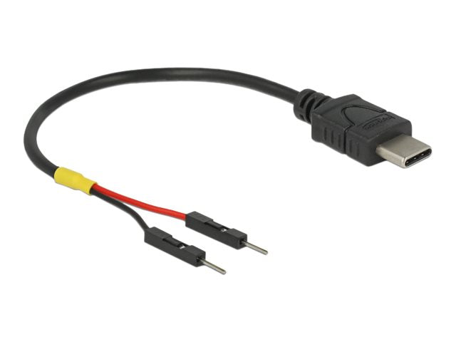 DELOCK USB Stromkabel Typ-C auf 2 x Pfostenstecker einzeln Strom 10cm - Vorderansicht