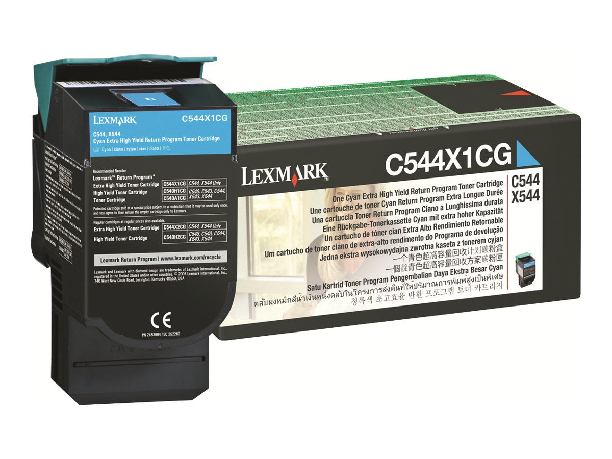 LEXMARK C544, X544 Toner cyan Vorderansicht
