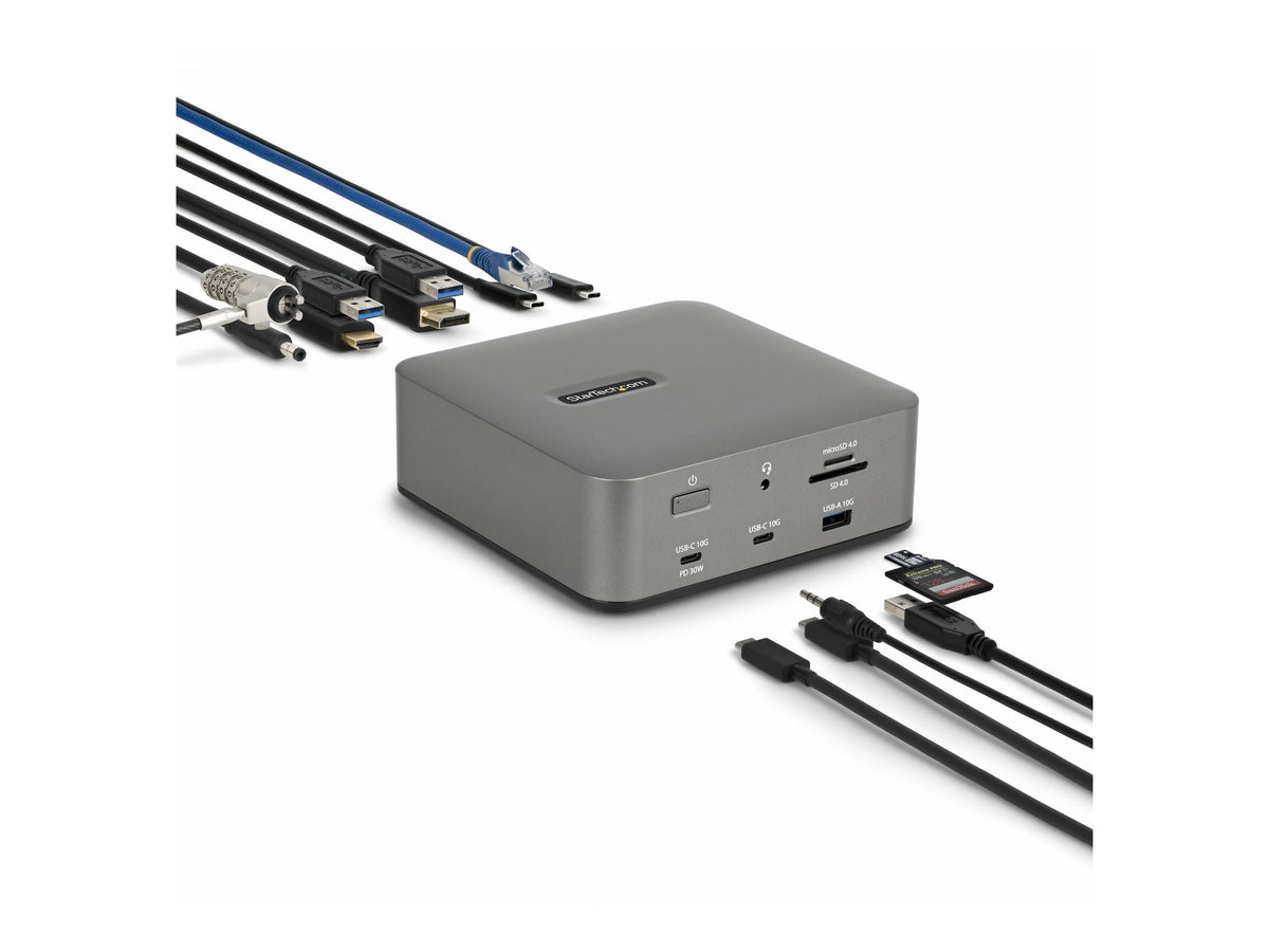 STARTECH.COM Thunderbolt 5 Dockingstation DP und HDMI 3-Monitor Dock bis 4K 144Hz oder Dual 8K 60Hz 5x USB-Ports 140W Laptop-Ladung