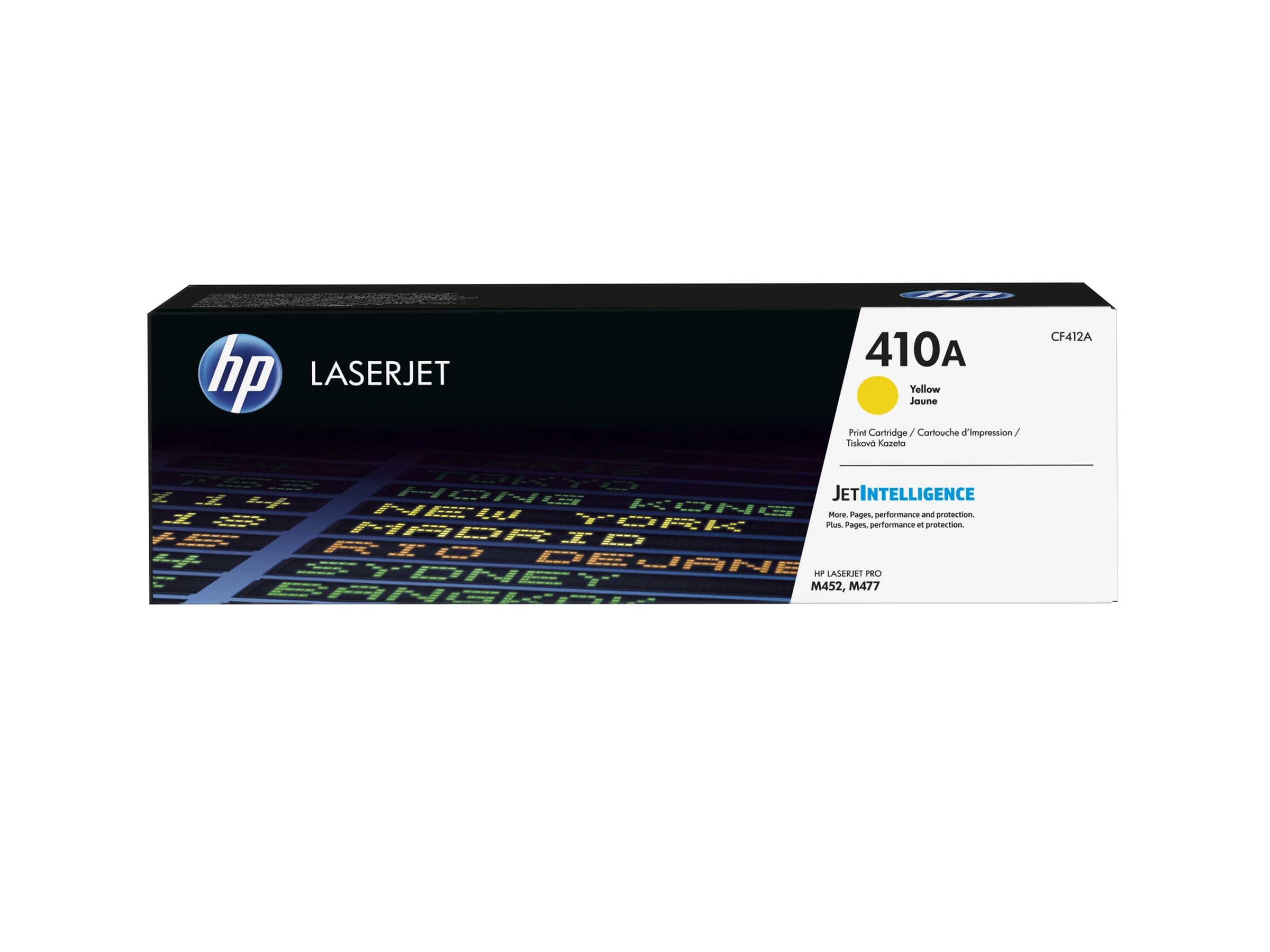HP 410A original Toner cartridge CF412A yellow Verpackung