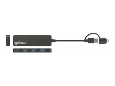 MANHATTAN 4-Port USB 3.0 Typ-C / Typ-A Kombo-Hub Anschlussansicht