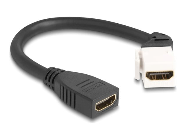 DELOCK Keystone Modul Kabel HDMI Buchse zu Buchse 45 gewinkelt 8K 60 Hz 20cm schwarz - Vorderansicht