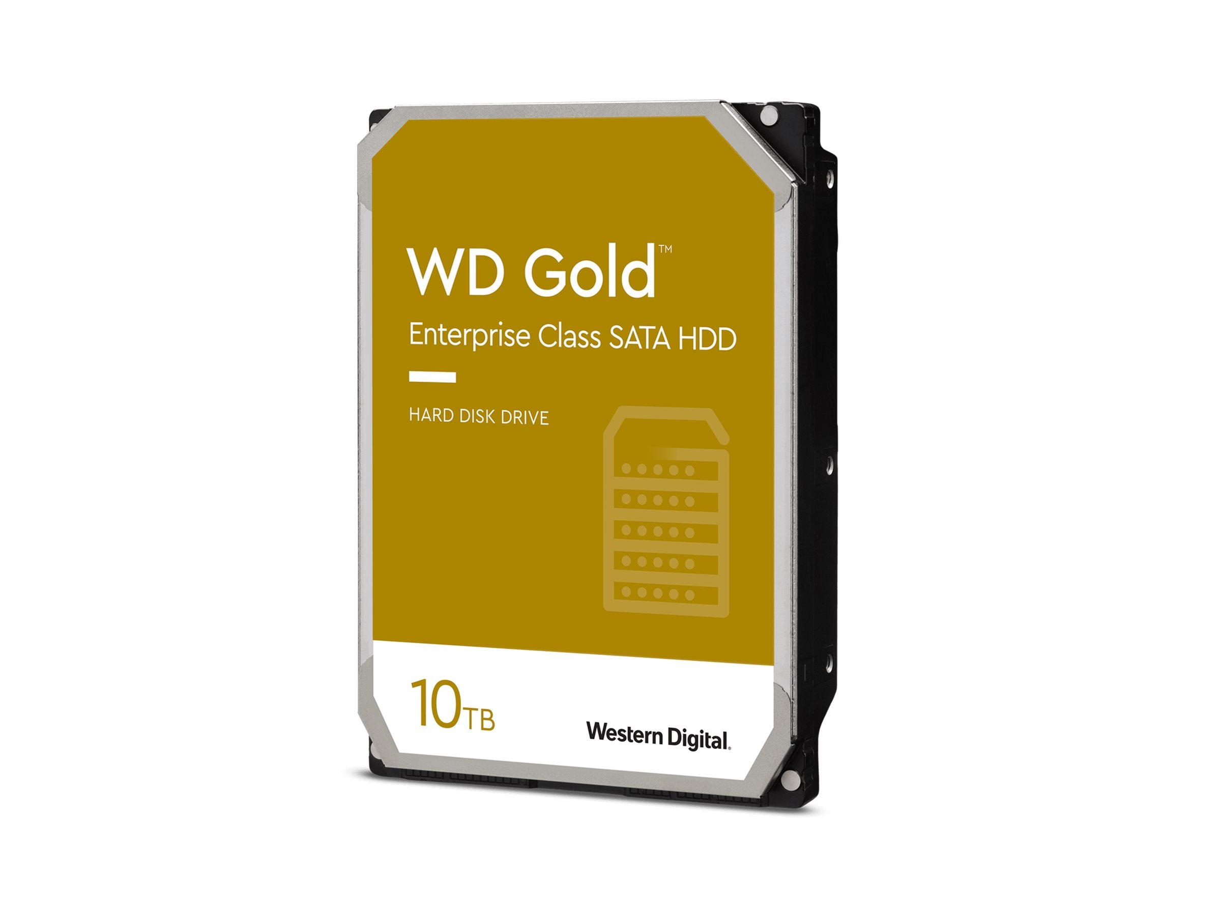 WD Gold 10TB SATA 6Gb/s 3,5 Zoll HDD Vorderansicht
