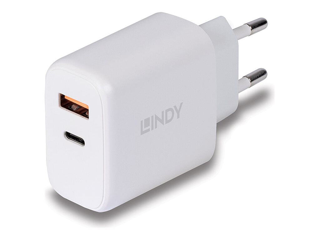 LINDY 30W USB Type A & C Charger Seitenansicht